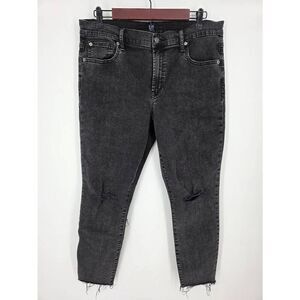 Gap 1969 Jeans Women's Black True Skinny Stretch Denim High Rise Pocket 33 16
